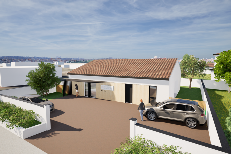 Plan 3D pour le démarrage de la construction d'une crèche par Polato Constructions