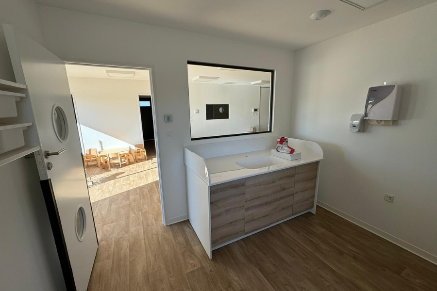 Vue de l'intérieur de la micro-crèche construite par Polato Constructions