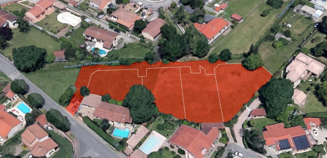 Lotissement Polato de Castelginest, vue aérienne des terrains constructibles